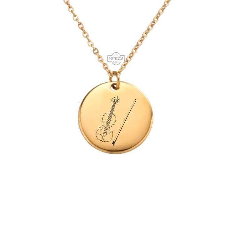 Violin Necklace or Keychain β Music Lover Gift for Her or Him, Personalized String Instrument Jewelry in Gold or Silver