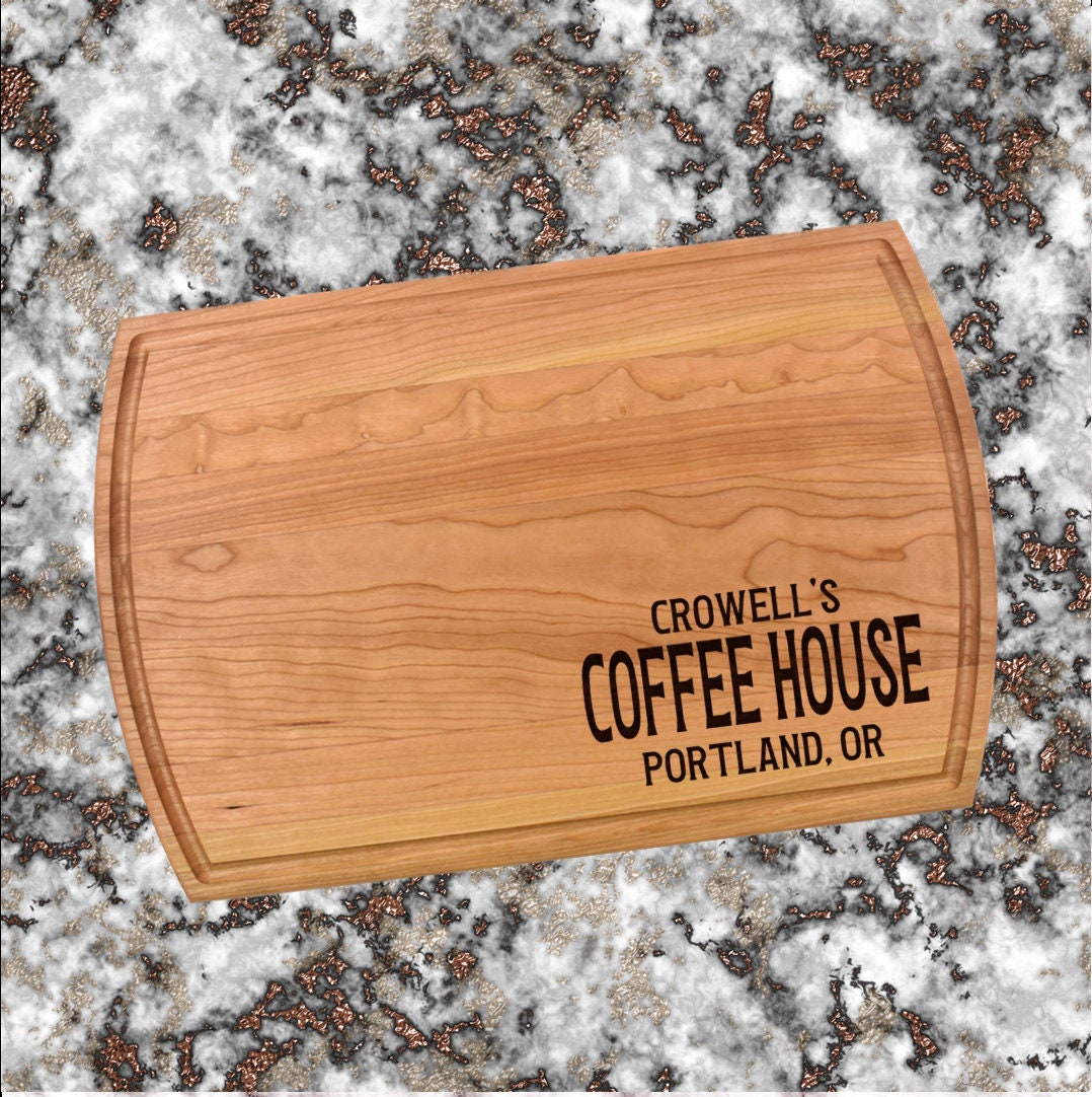 Personalized Coffee House Cutting Board | Welcome To Our Coffee Station Charcuterie Board | Custom Serving Tray | Personalized Coffee Gift