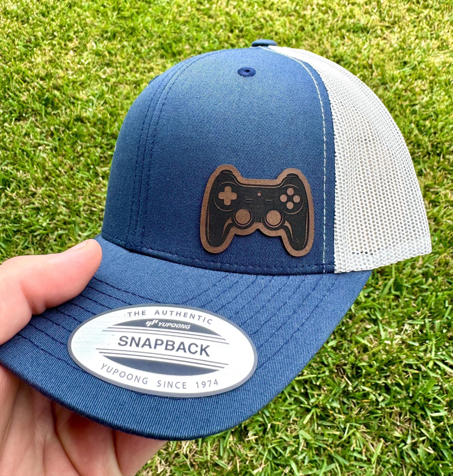 Video Game Controller Hat โ Snapback Trucker Cap โ Gamer Gift โ Engraved โ Retro Gaming Style Hat