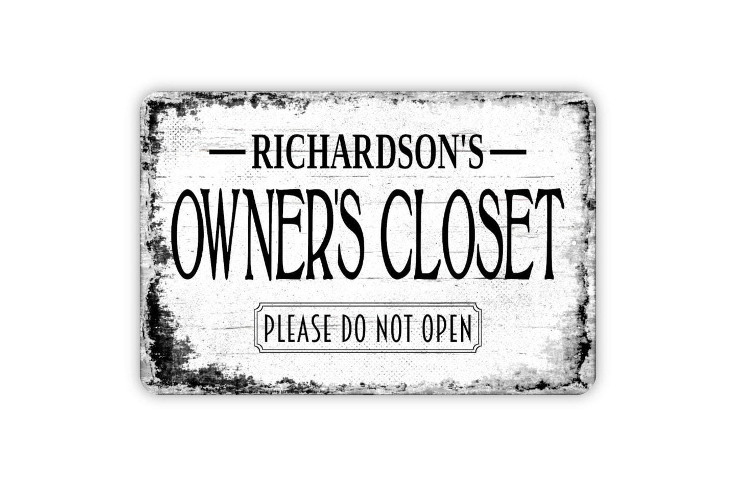Owner's Closet Personalized Sign – Custom Door Sign for Rental Properties, Guest House, Vacation Homes, or Private Storage Access