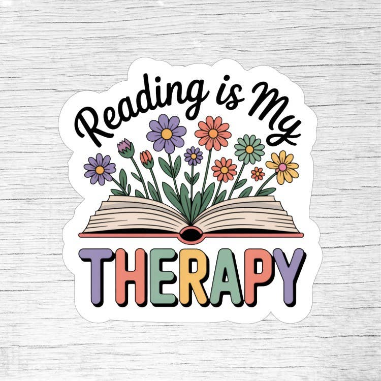Reading Is My Therapy – Calming Comfort Book Lover Sticker