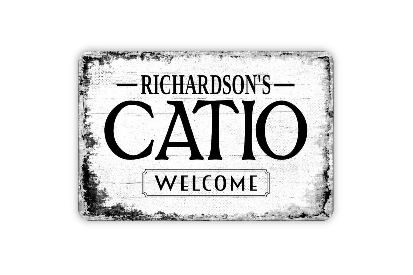 Catio Sign - Personalized Cat Kitten Metal Wall Art - Custom Name Sign