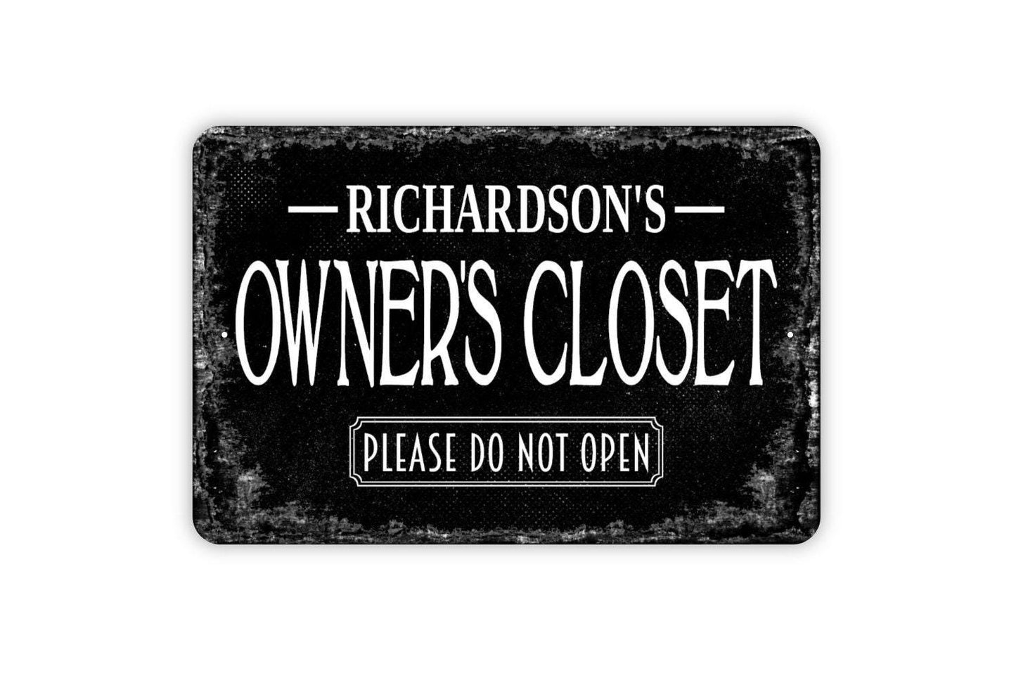 Owner's Closet Personalized Sign – Custom Door Sign for Rental Properties, Guest House, Vacation Homes, or Private Storage Access