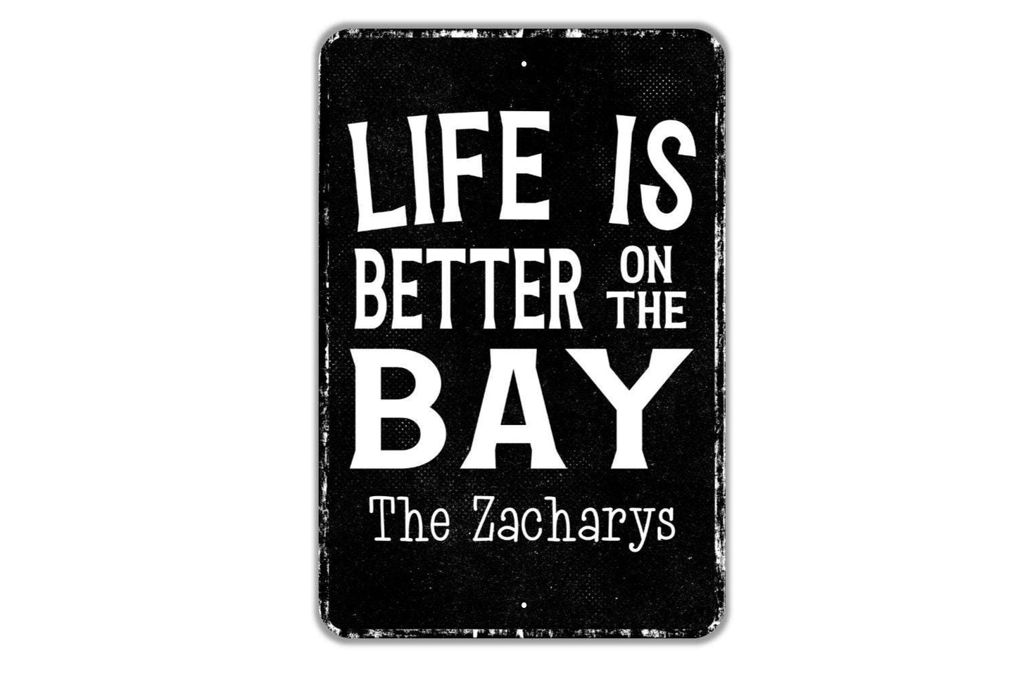 Life Is Better On The Bay Personalized Sign - Name Metal Wall Art - Custom Name Sign