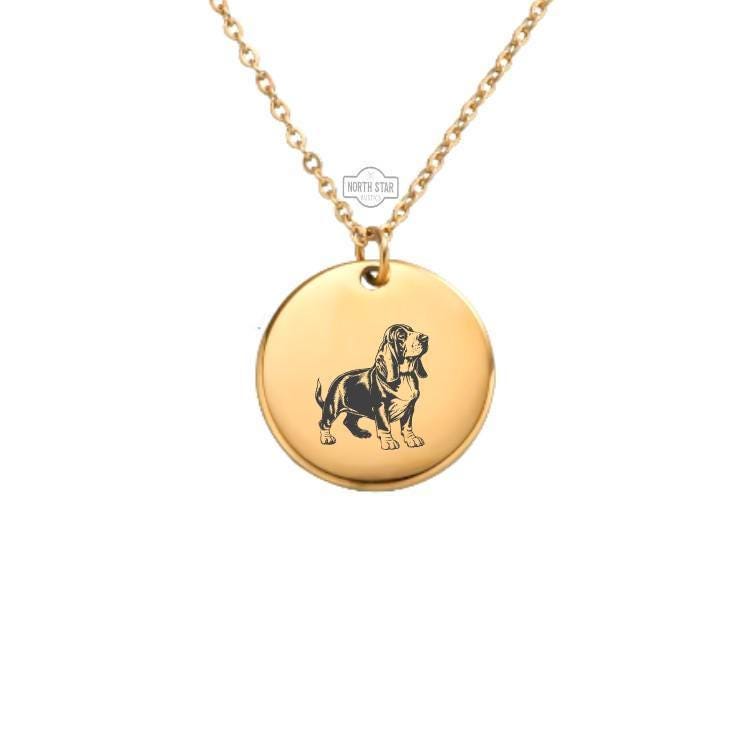 Basset Hound Necklace or Keychain β Dog Lover Gift for Her or Him, Personalized Pet Memorial Jewelry in Gold or Silver