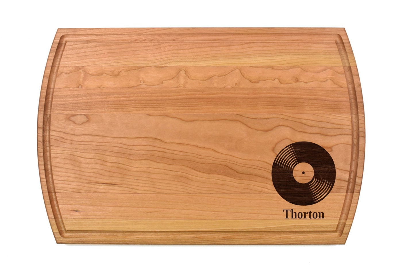 Vinyl Record Engraved Cutting Board – Retro Music Lover Gift, Turntable-Inspired Charcuterie Board, Personalized DJ Kitchen Decor