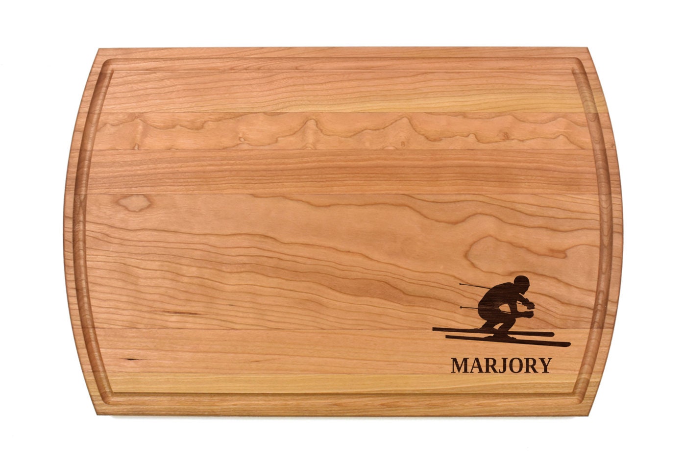 Skiing Cutting Board | Skier Charcuterie Board | Custom Serving Tray | Personalized Housewarming Closing Gift | Mountain Slopes Gift