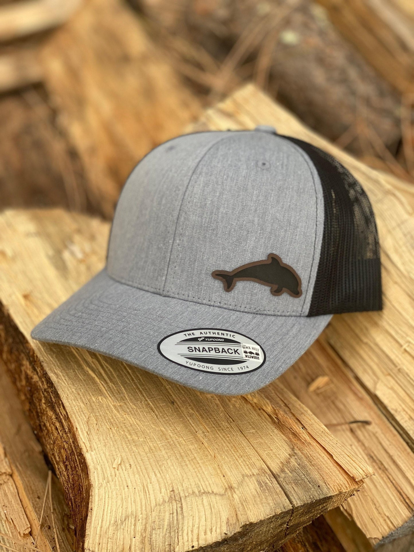 Dolphin Hat – Snapback Cap with Dolphin Design, Beach Lover Gift, Ocean Animal Hat with Mesh Back, Coastal Style, Patch Trucker Hat