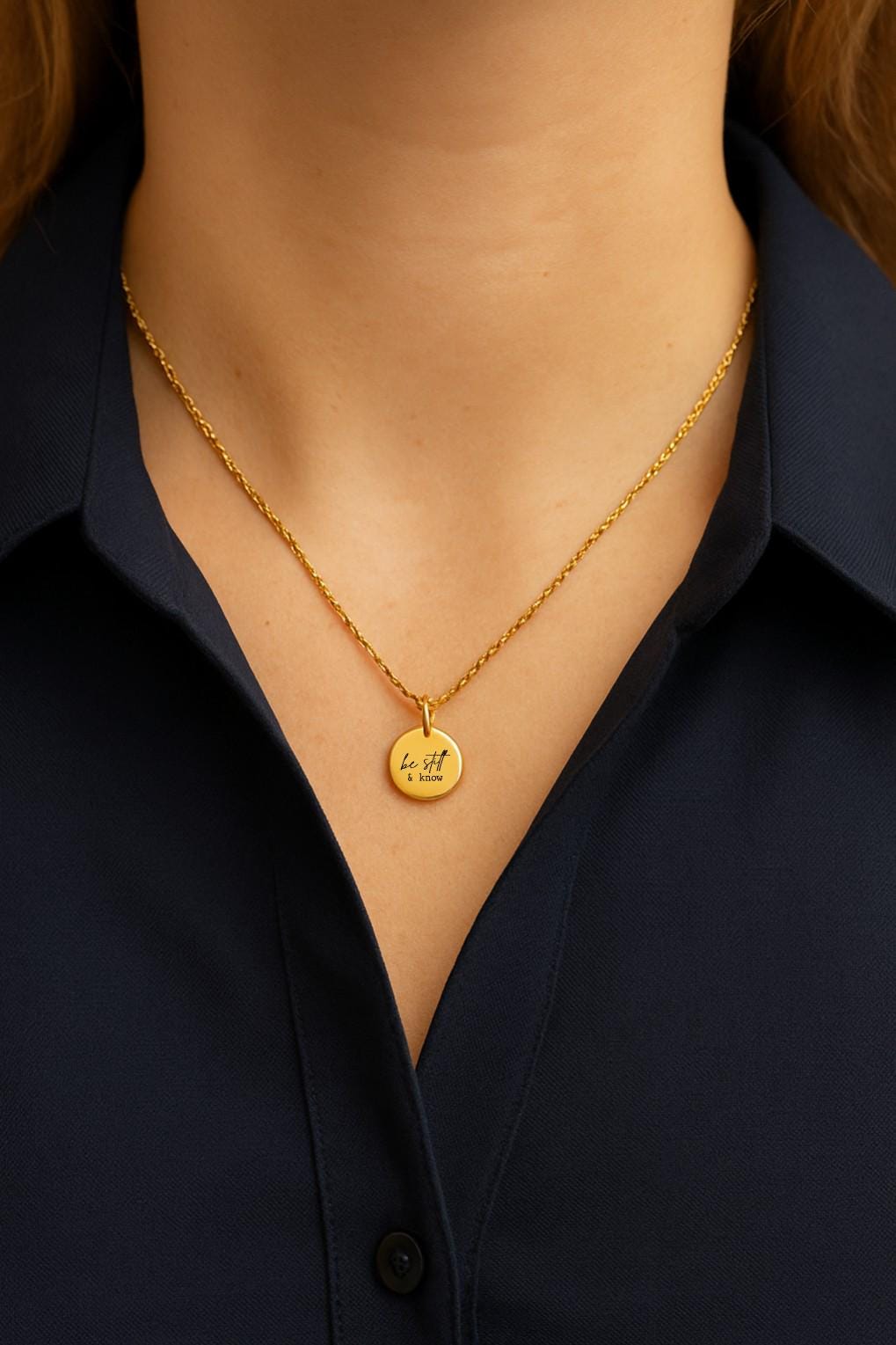 Be Still and Know Necklace – Gold or Silver Christian Pendant – Psalm 46:10 Gift – Personalized Faith Jewelry – Keychain Available
