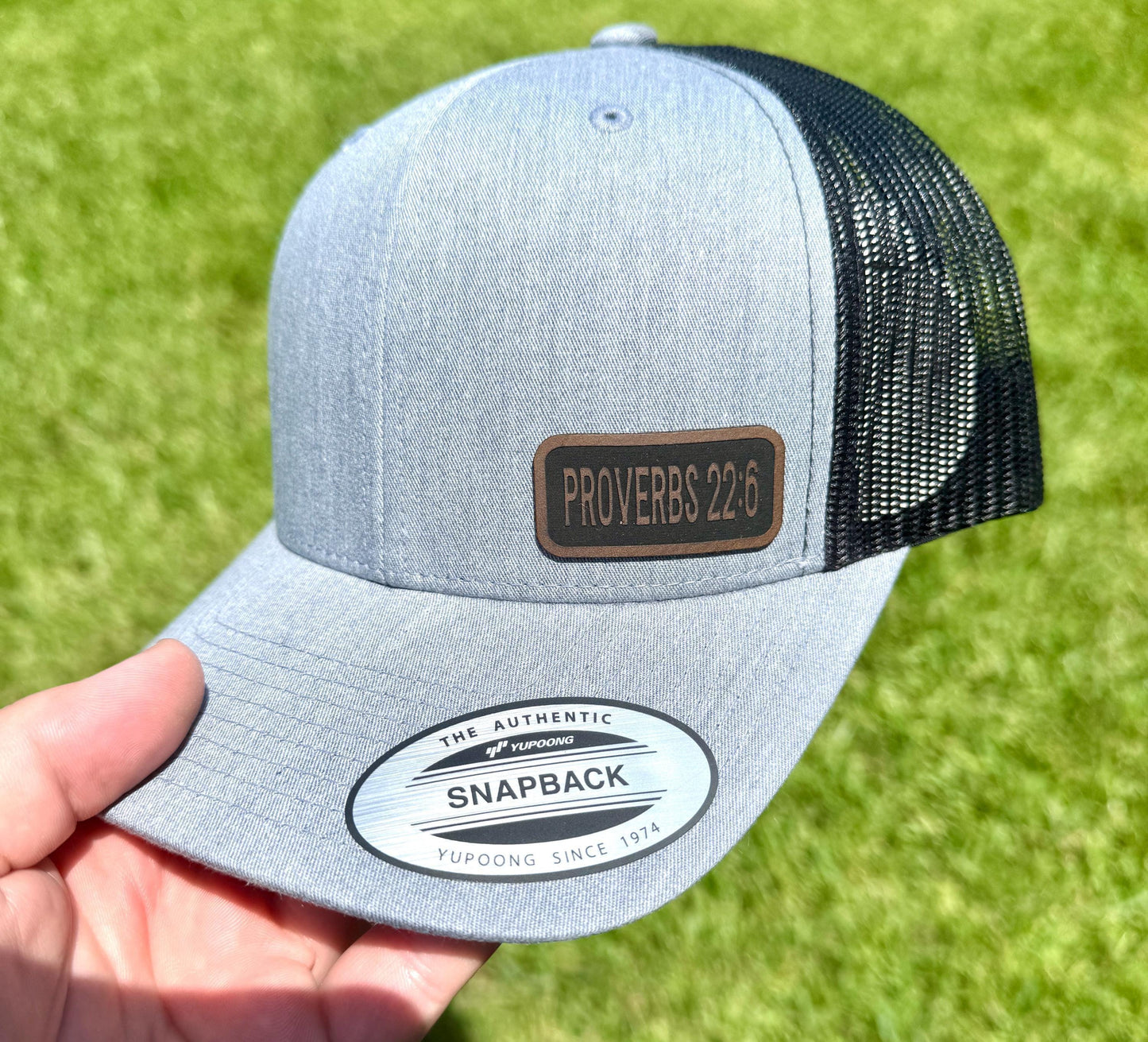 Proverbs 22:6 Trucker Hat – Bible Verse Snapback Cap, Train Up a Child Hat, Christian Gift for Parents or Teachers