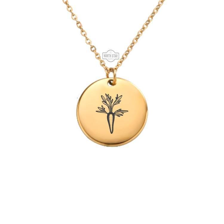 Carrot Necklace or Keychain β Personalized Gift for Gardeners, Veggie Lovers, or Easter Fans in Gold or Silver, Cute Produce Charm