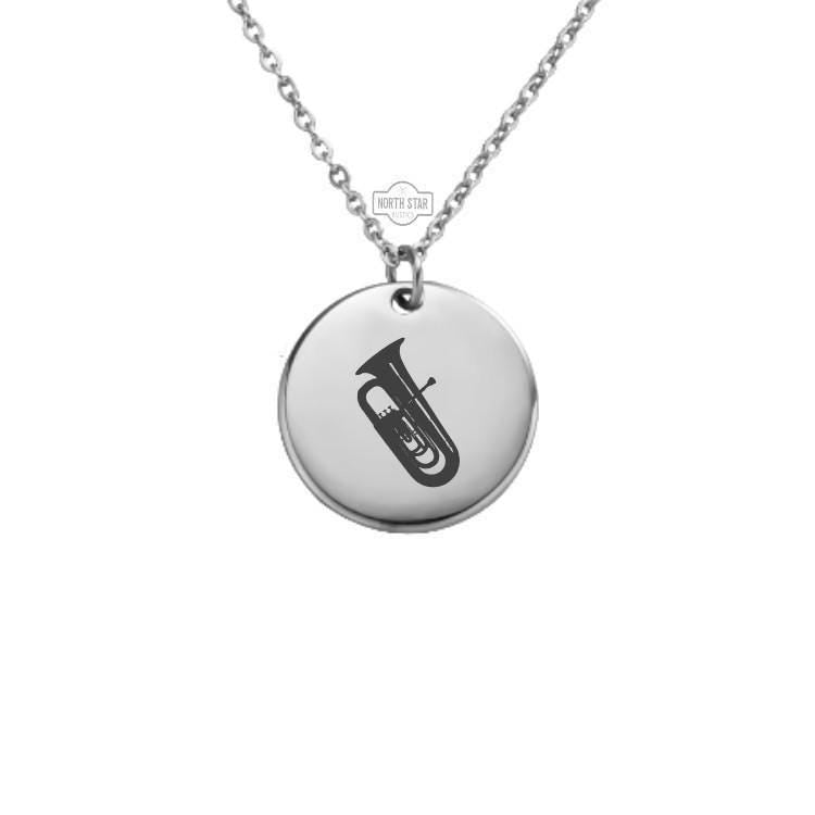 Tuba Necklace – Gold or Silver Brass Instrument Charm – Personalized Music Gift – Band Jewelry – Keychain Option Available