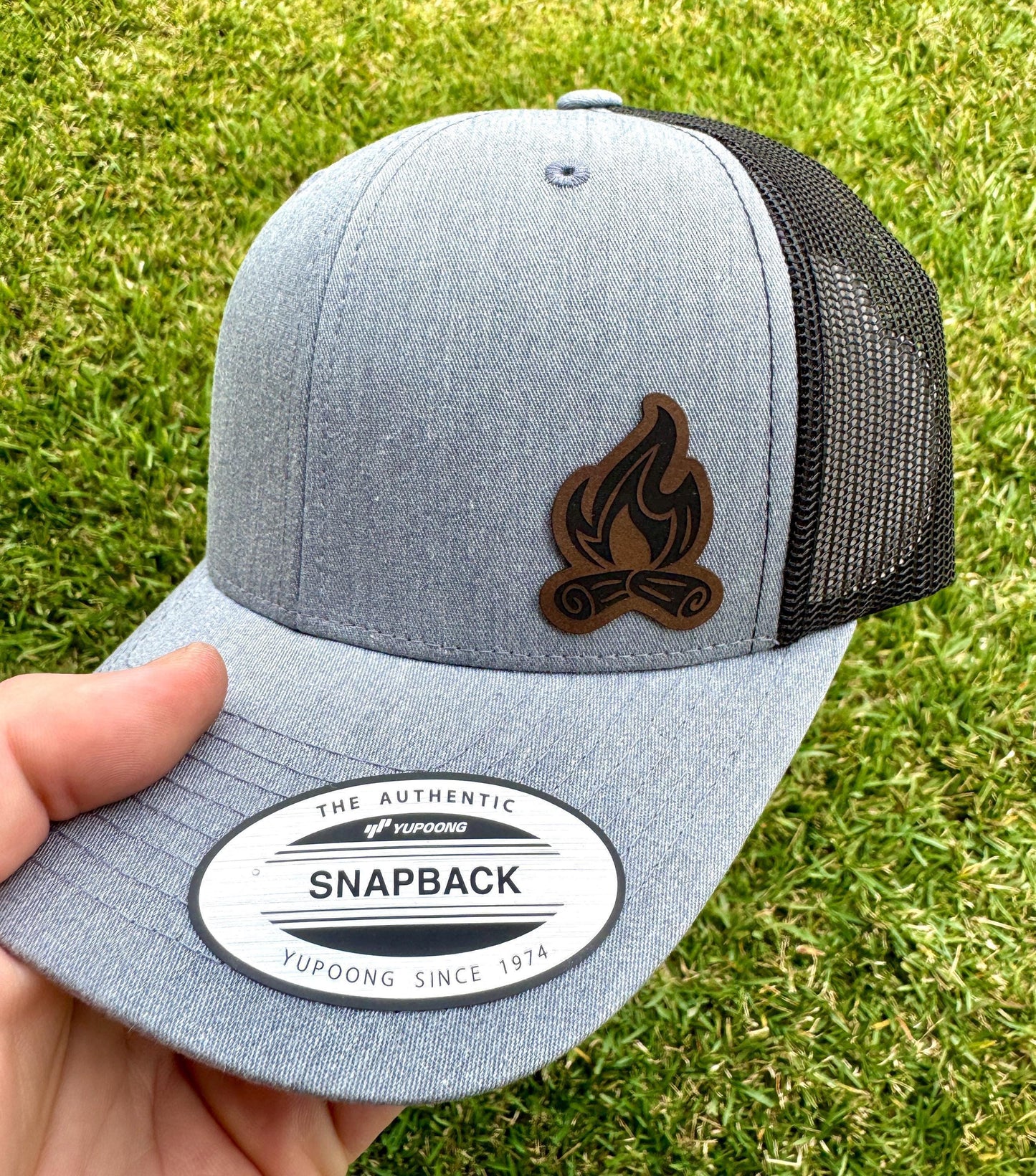 Bonfire Hat – Trucker or Snapback Cap with Campfire Design – Outdoor Hat for Campers, Nature Lovers, and Cabin Life Fans - Firepit Hat
