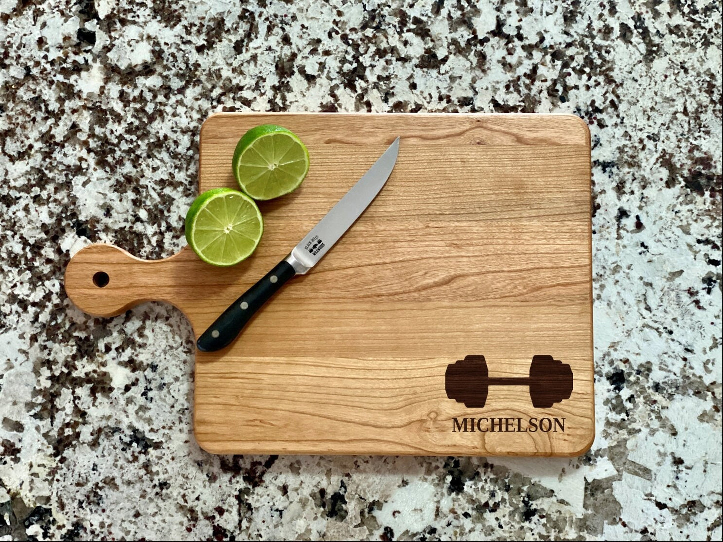 Barbell Weight Lifting Cutting Board | Bodybuilding Charcuterie Board | Custom Serving Tray | Personalized Housewarming Closing Gift