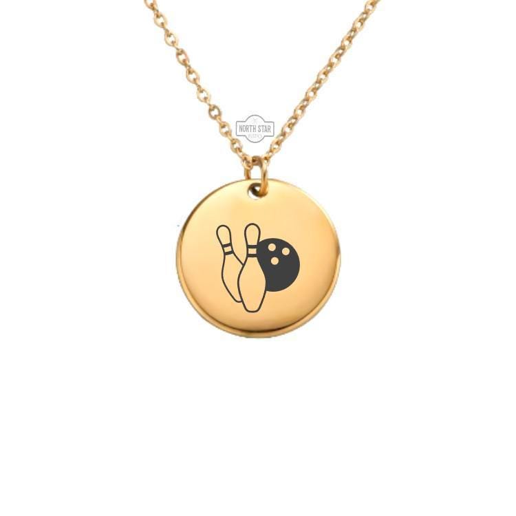 Bowling Necklace – Gold or Silver Bowling Pin Charm – Personalized Gift for Bowler or Coach – League Jewelry – Keychain Available