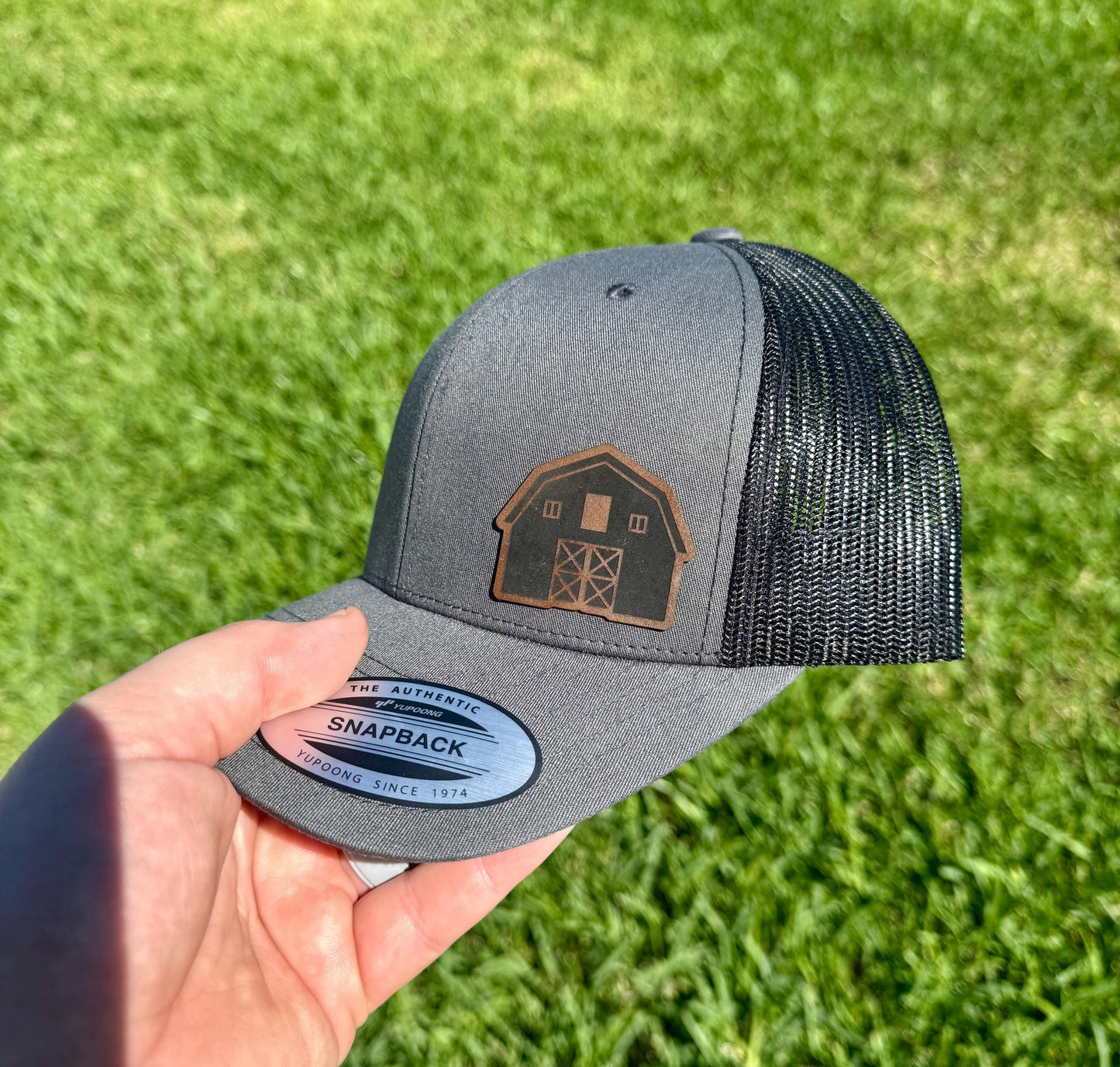 Barn Hat – Rustic Farm Snapback or Trucker Cap – Country Living Hat with Barn Design for Farmers, Homesteaders, or Farmhouse Style Fans
