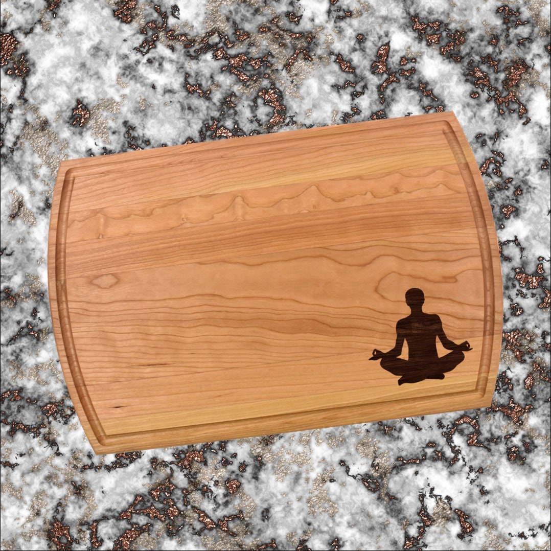 Yoga Cutting Board | Meditation Charcuterie Board | Custom Serving Tray | Personalized Yoga Instructor Gift | Fitness Health