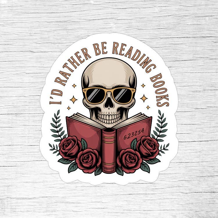 I’d Rather Be Reading Books – Cozy Bookworm Lover Sticker