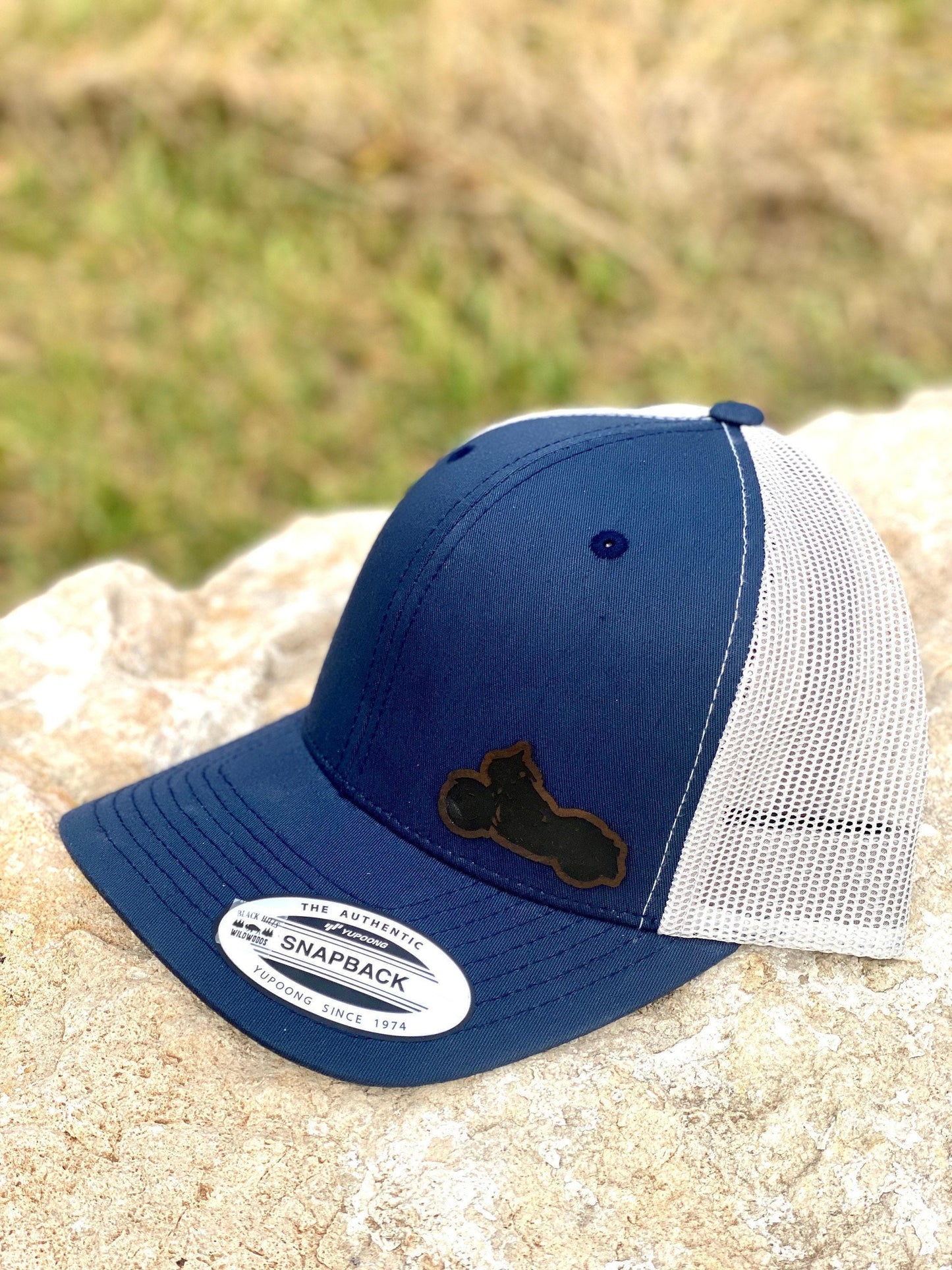 Motorcycle Hat Snapback Trucker – Engraved Patch Biker Cap, Gift for Riders, Road Trip Hat, Motorcycle Club or Garage Style
