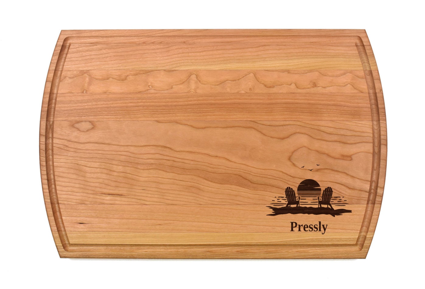 Sunset Lake River Beach Cutting Board | Water Scene Charcuterie Board | Custom Serving Tray | Personalized Housewarming Gift | Cabin Gift