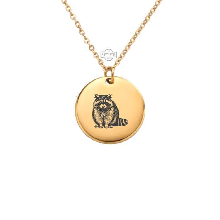 Raccoon Necklace or Keychain β Personalized Woodland Animal Gift in Gold or Silver, Cute Trash Panda Charm for Her or Him