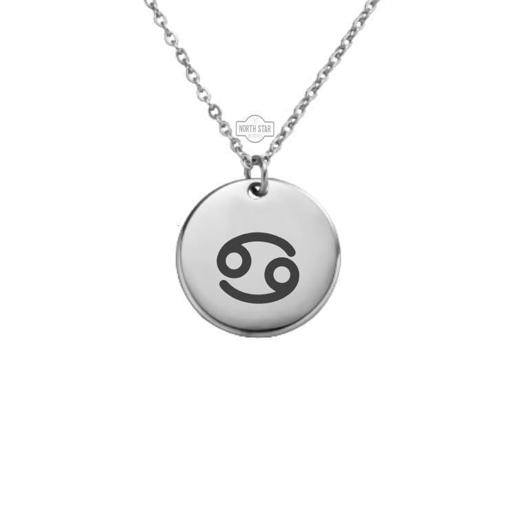 Cancer Zodiac Necklace – Gold or Silver Astrology Charm – June/July Birthday Gift – Personalized – Celestial Jewelry – Keychain Option