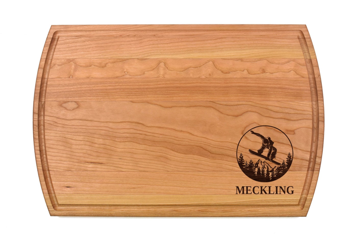 Snow Board Cutting Board | Snowboarding Charcuterie Board | Custom Serving Tray | Personalized House Closing Gift | Cabin Gift