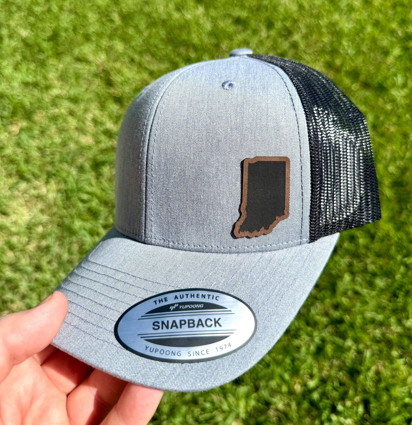 Indiana State Hat Snapback Trucker – Engraved Patch Cap for Indiana Residents, Indiana Pride, Midwest Gift, Hometown or Travel Style