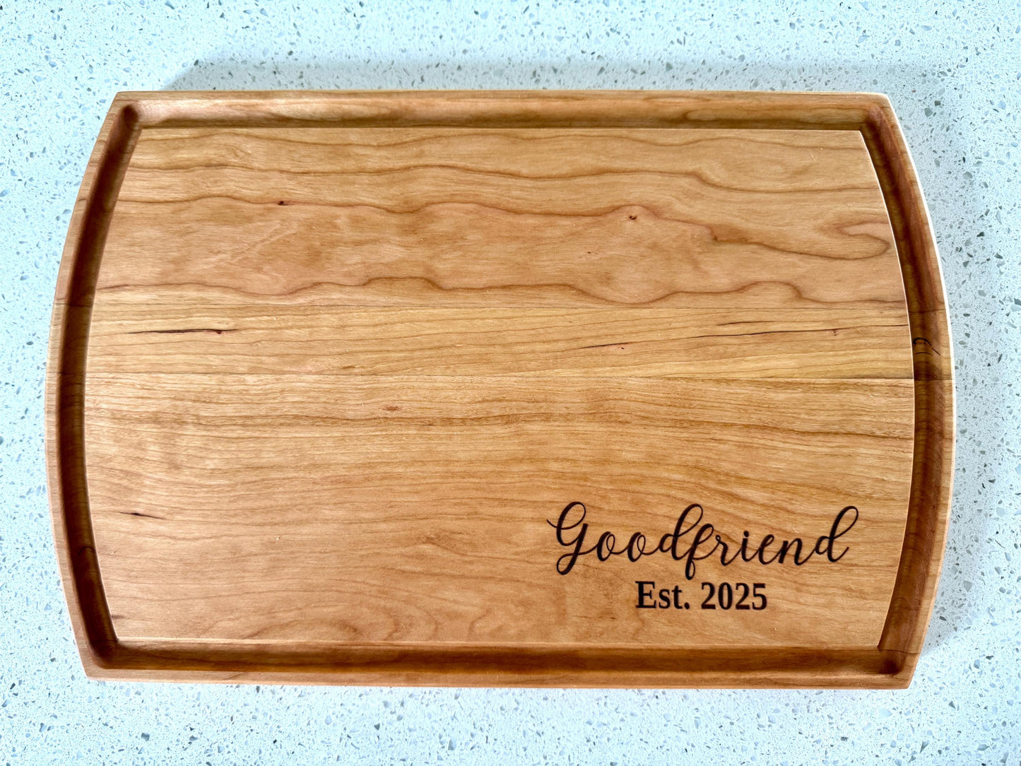 Personalized Cutting Board with Last Name & Established Date Script Font – Custom Wedding Gift, Engraved Kitchen Decor - Charcuterie Board