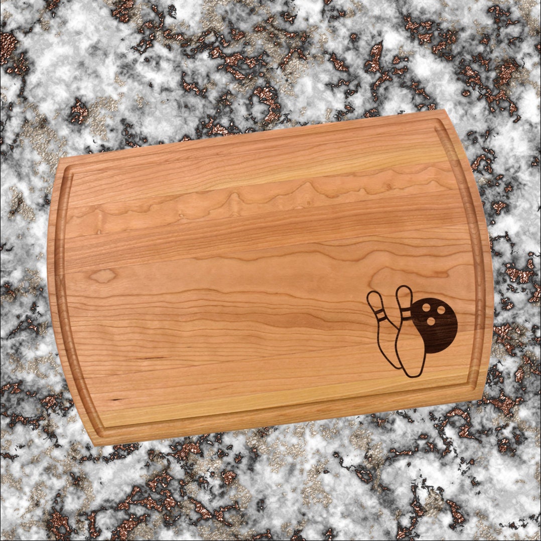 Bowling Pin Cutting Board | Bowler Charcuterie Board | Custom Serving Tray | Personalized Housewarming Closing Gift | Team Sport Gift