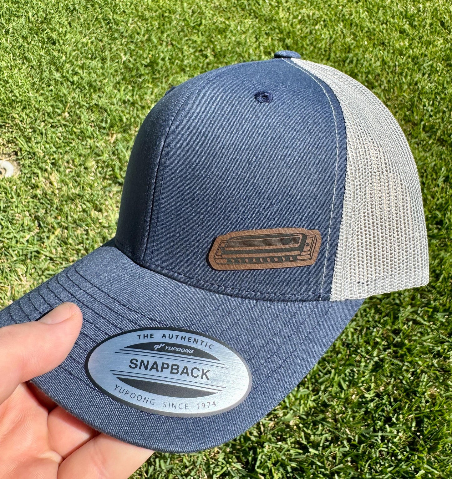 Harmonica Hat Snapback Trucker – Patch Cap for Musicians, Blues Lovers, Bandmates, Unique Gift for Music Fans