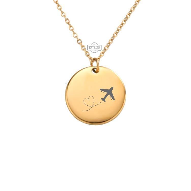 Airplane Necklace – Gold or Silver Travel Pendant – Personalized Pilot or Flight Attendant Gift – Dainty Jewelry – Keychain Available