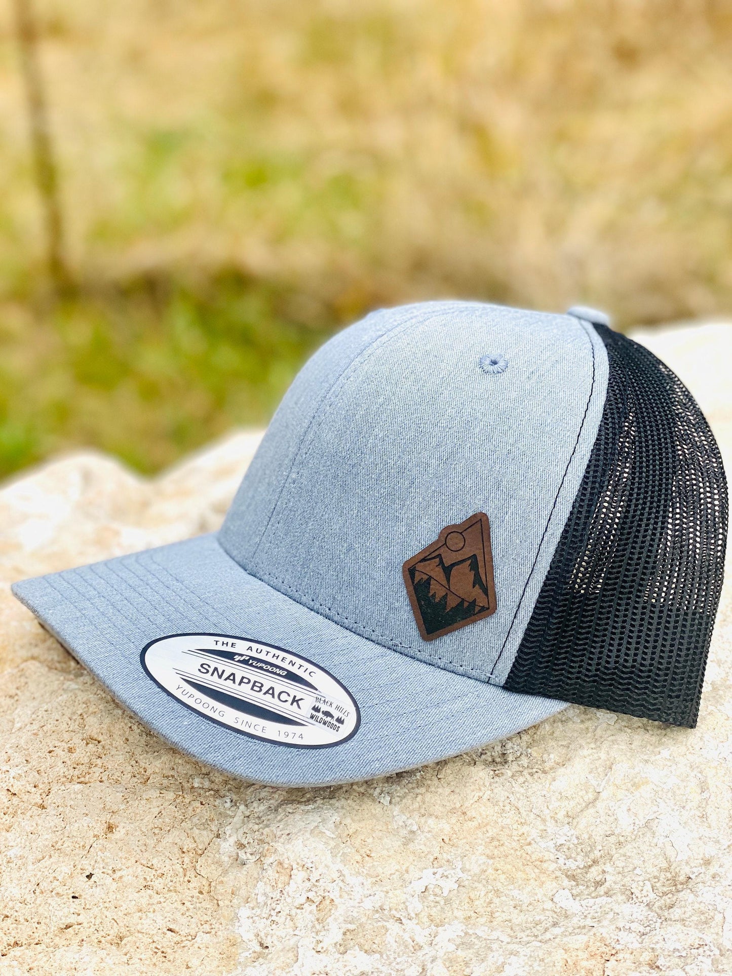 Mountain Diamond Hat Snapback Trucker – Engraved Patch Climber Cap, Outdoor Adventure Hat, Hiking or Nature Gift