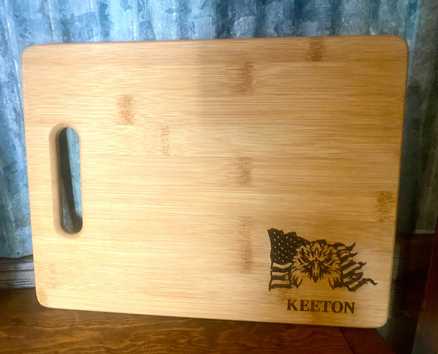 American Flag Bald Eagle Cutting Board | Charcuterie Board | Custom Serving Tray | Personalized Housewarming Closing Gift |