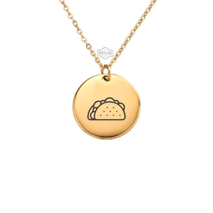 Taco Necklace or Keychain β Personalized Funny Foodie Gift in Gold or Silver, Mexican Food Charm for Her or Him