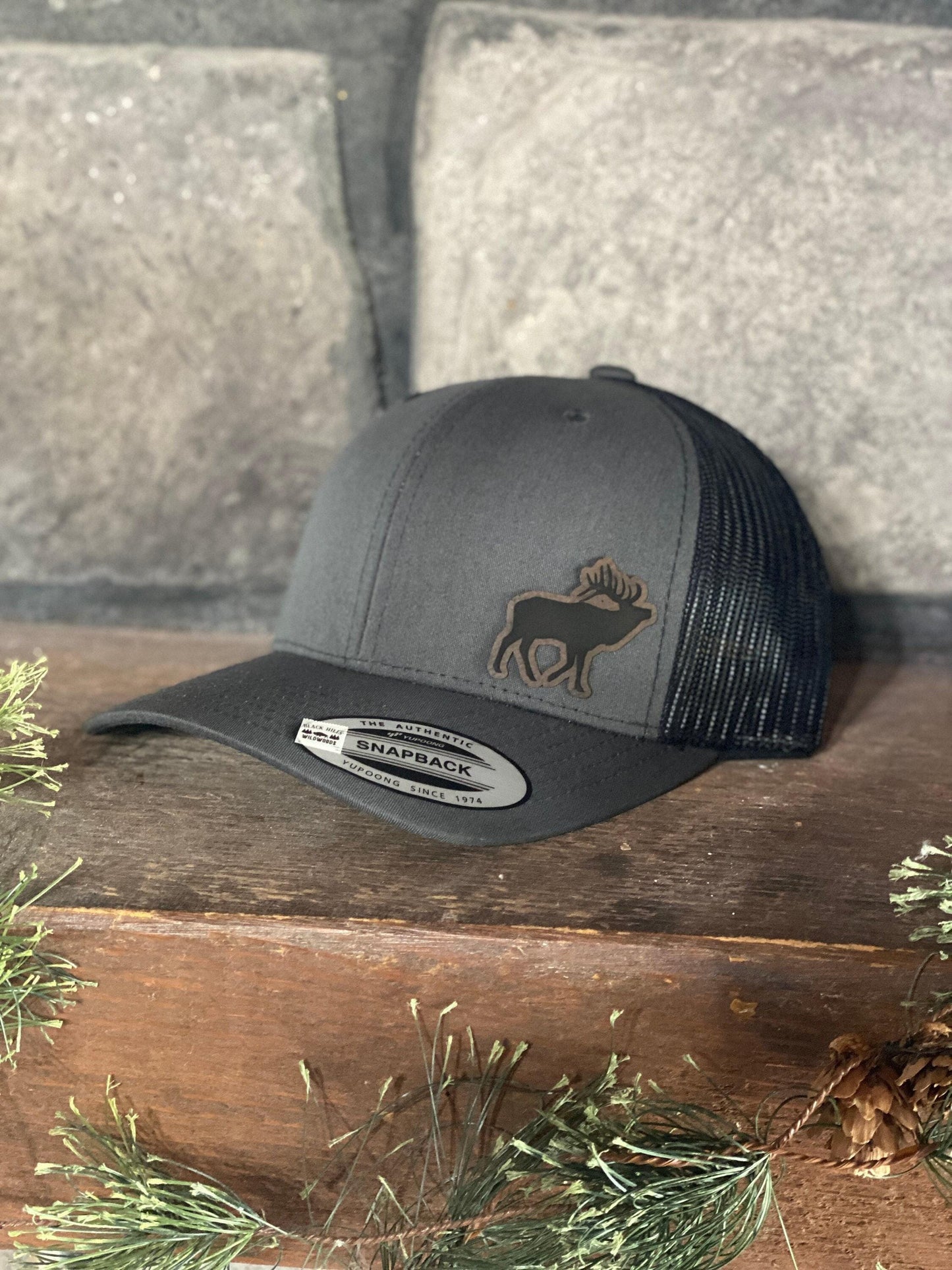 Bull Elk Hat – Trucker or Snapback Cap with Elk Antler Design – Hunting Hat for Outdoorsmen, Western Style, and Wildlife Enthusiasts