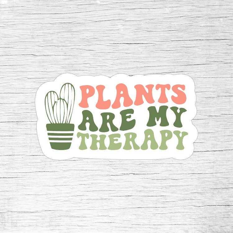 Plants Are My Therapy Cute Plant Lover Sticker