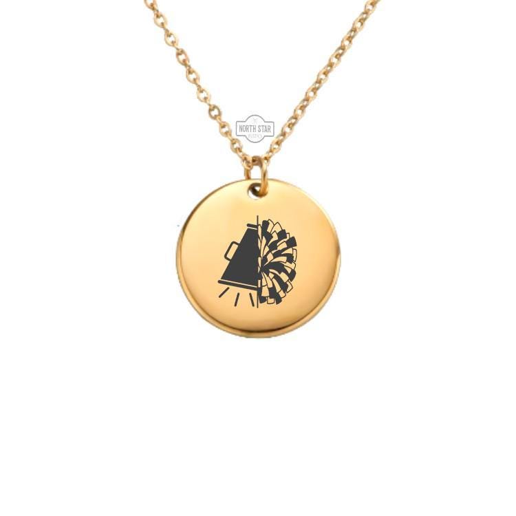 Cheer Necklace or Keychain – Cheerleader Gift for Her, Personalized Sports Jewelry in Gold or Silver for Squad or Coach