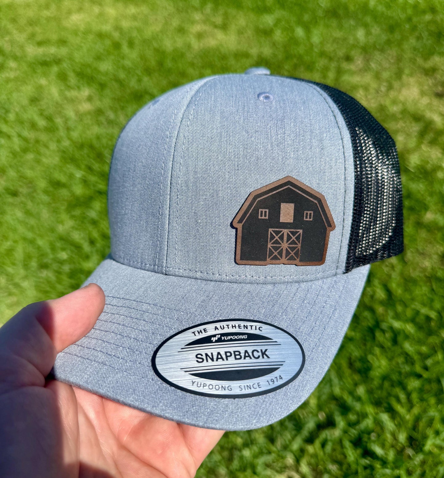Barn Hat – Rustic Farm Snapback or Trucker Cap – Country Living Hat with Barn Design for Farmers, Homesteaders, or Farmhouse Style Fans