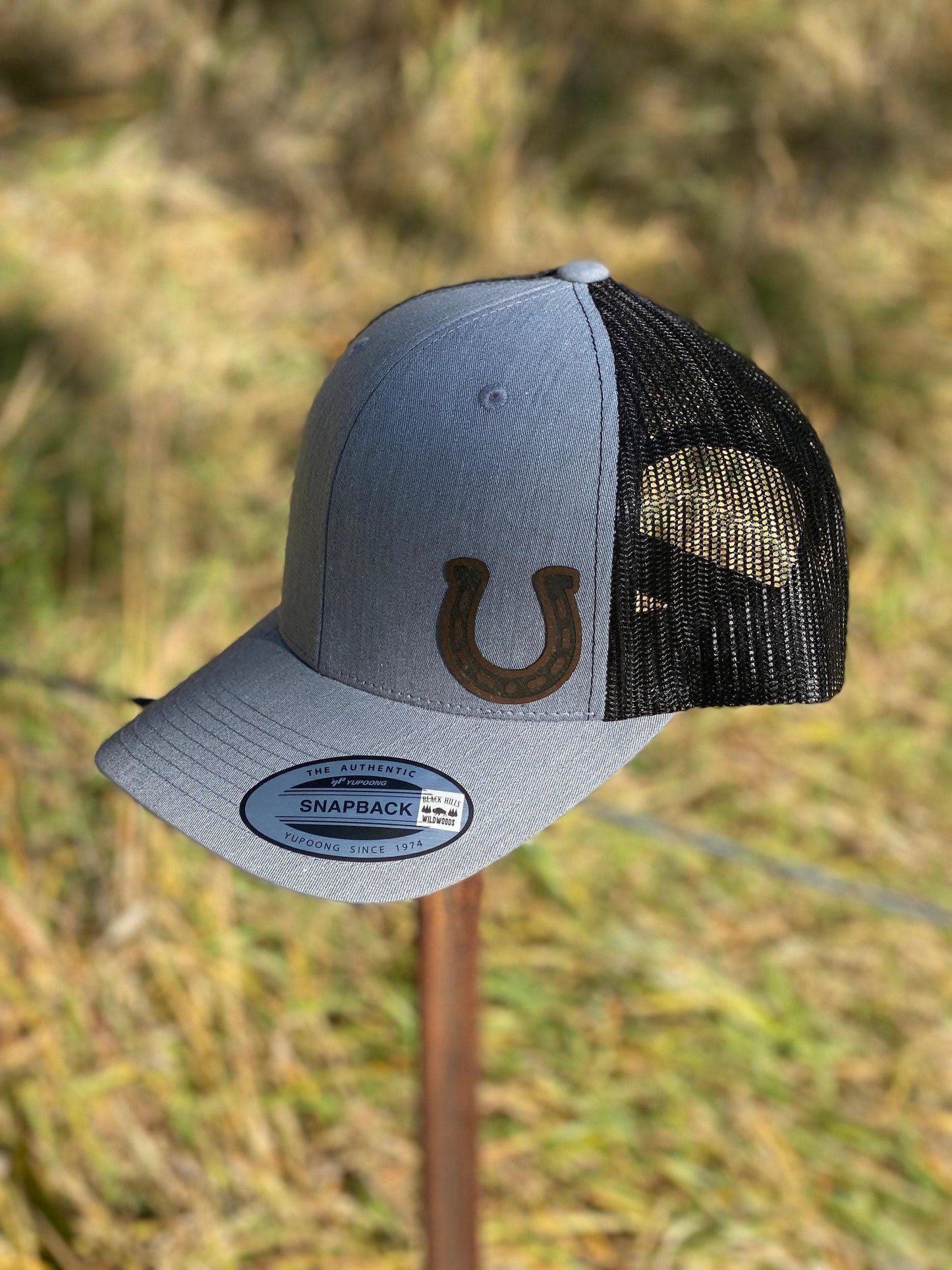 Horseshoe Hat Snapback Trucker – Engraved Patch Cap for Horse Lovers, Ranch Life Style, Lucky Gift with Western Flair