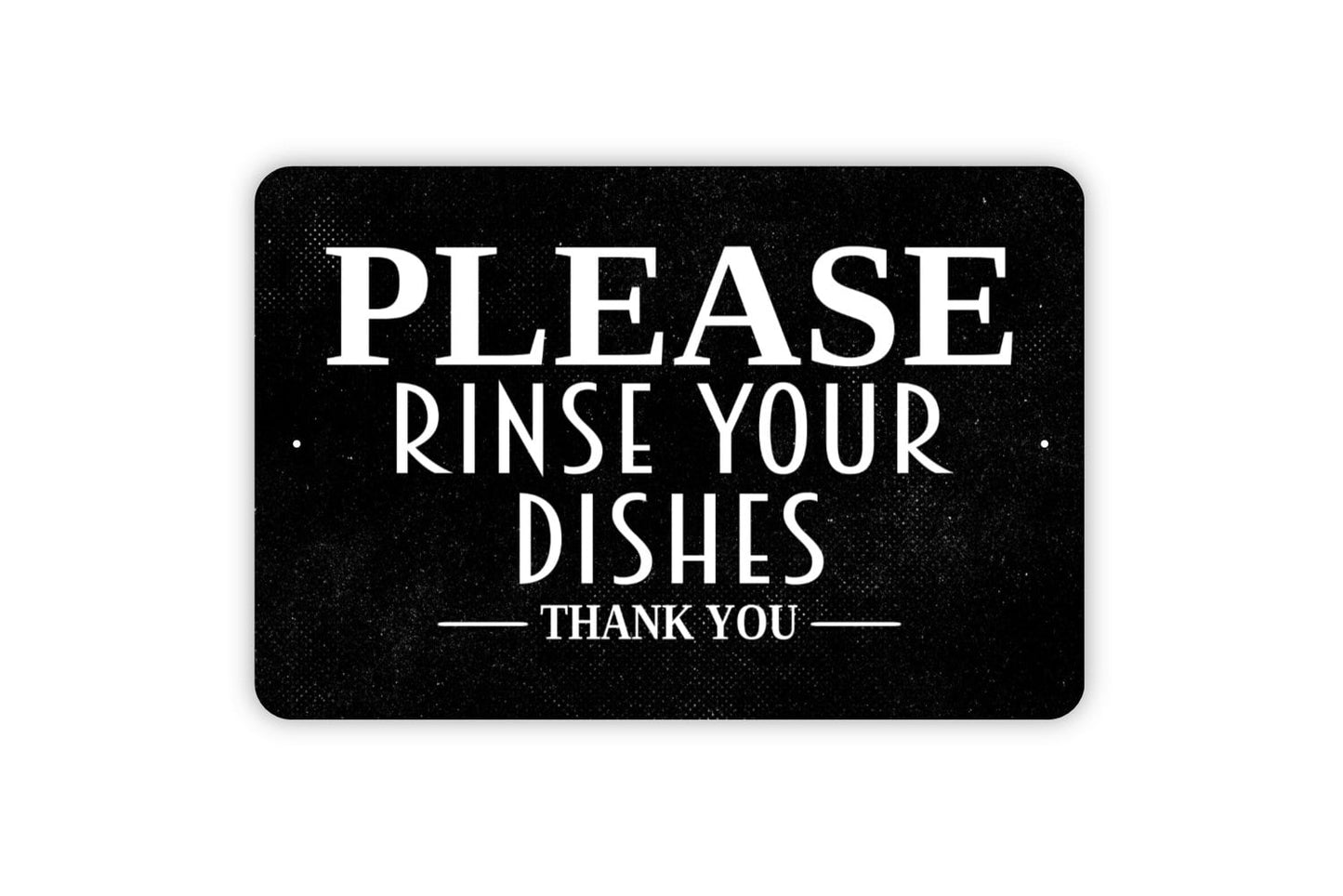 Please Rinse Your Dishes Thank You Sign - Clean Your Plate Rinse And Wash Metal Sign Dishwasher Notice Sign