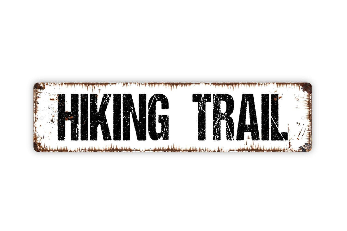 Hiking Trail Sign - Path Walk Jog Bike Hike Wilderness Mountain Trail Marker Vinyl Sticker Or Street Metal Sign or Door Name Plate Plaque