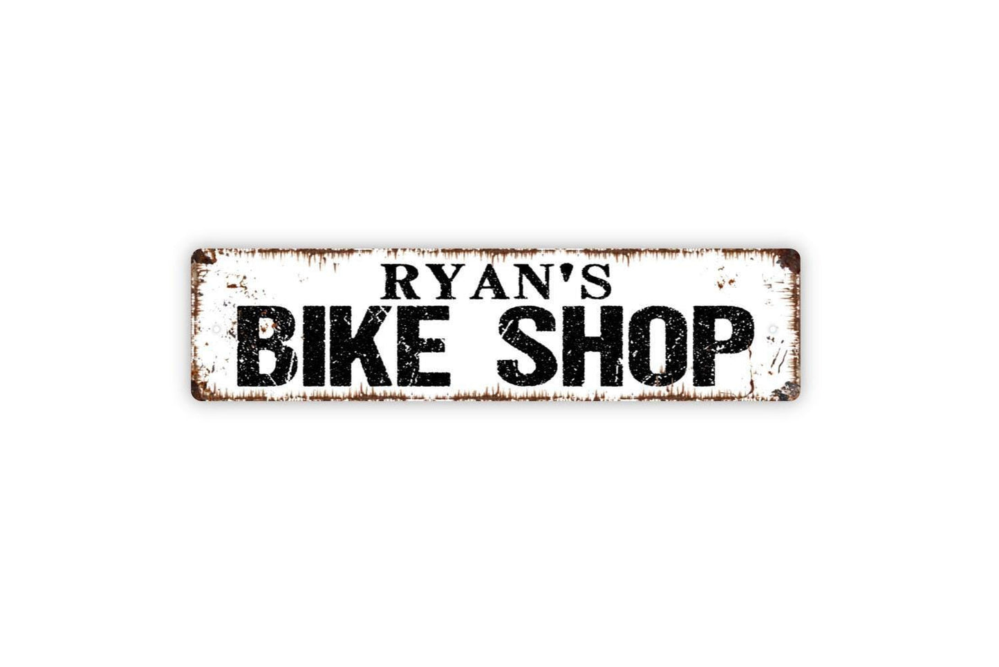 Personalized Bike Shop Sign – Custom Bicycle Repair Shop Wall Decor – Rustic Cycling Sign – Metal Sign or Vinyl Sticker