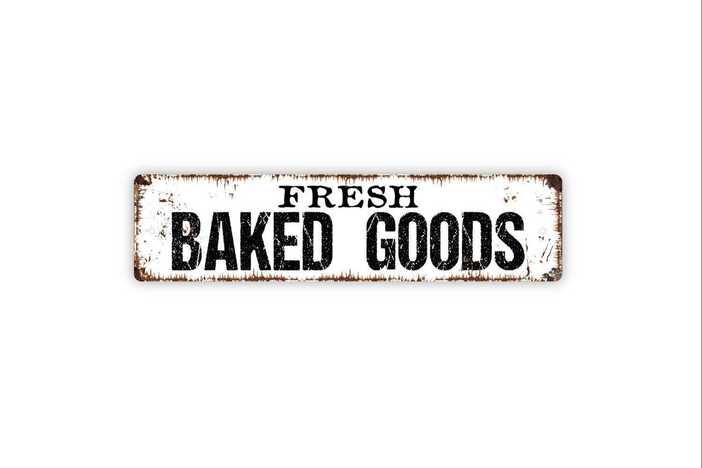 Fresh Baked Goods Sign | Rustic Kitchen Bakery Wall Decor | Metal Sign or Vinyl Sticker for Cafe Dining Room Farmhouse