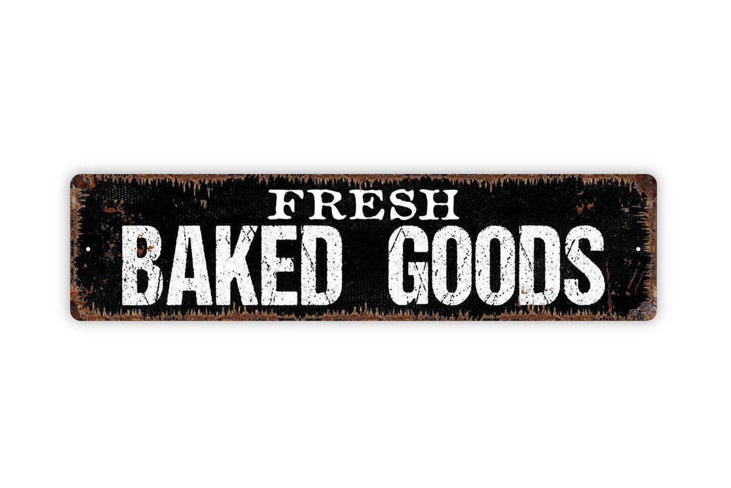 Fresh Baked Goods Sign | Rustic Kitchen Bakery Wall Decor | Metal Sign or Vinyl Sticker for Cafe Dining Room Farmhouse