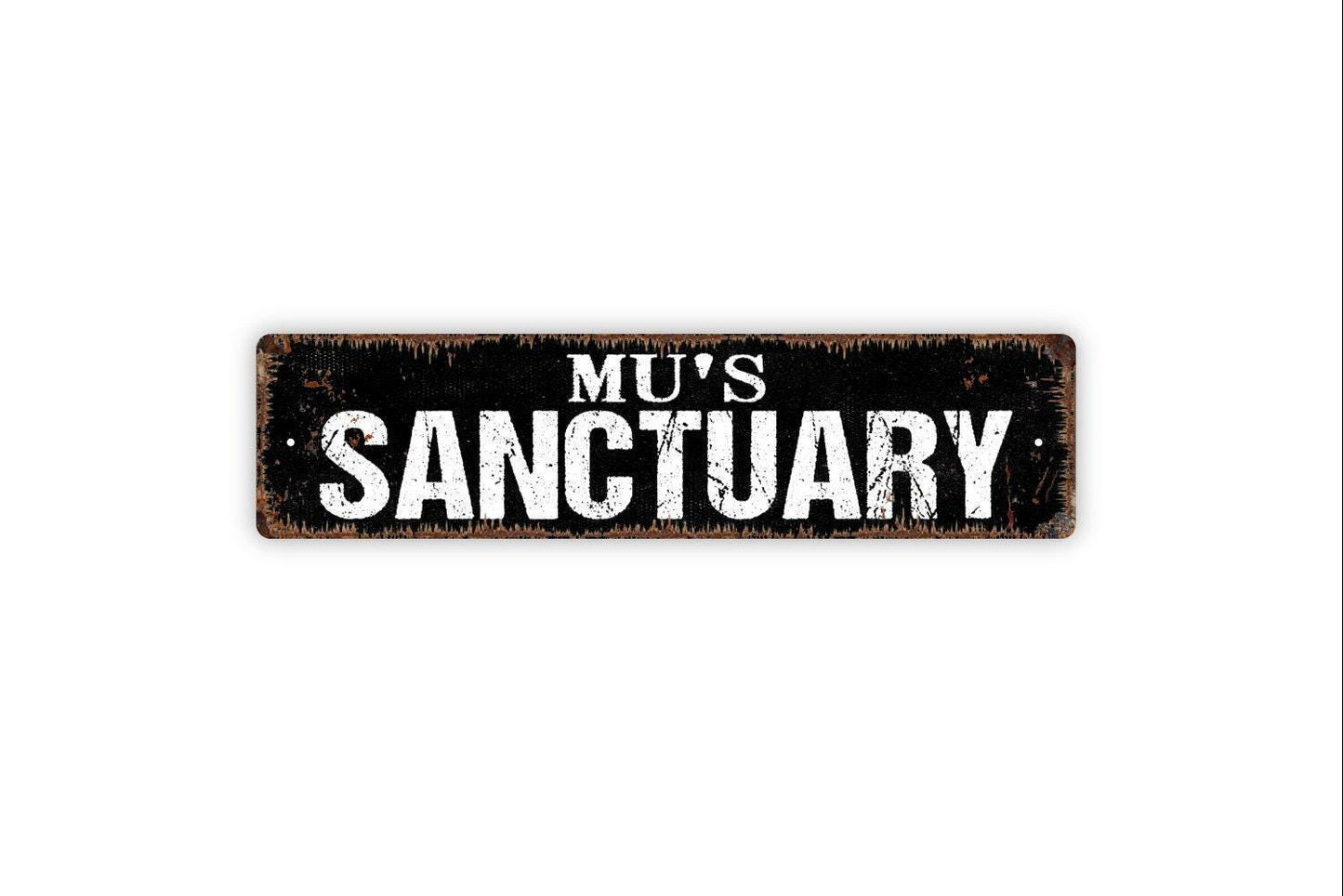 Personalized Sanctuary Sign | Custom Rustic Wall Decor | Farmhouse Retreat Meditation Relaxation Room Wall Art | Metal Sign or Vinyl Sticker
