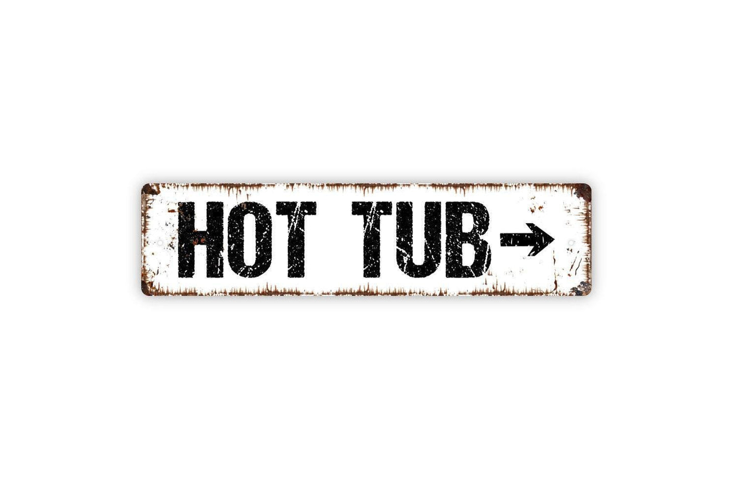 Hot Tub With Arrow Sign - Spa Swimming Pool This Way Vinyl Sticker Or Metal Street Sign or Door Name Plate Plaque