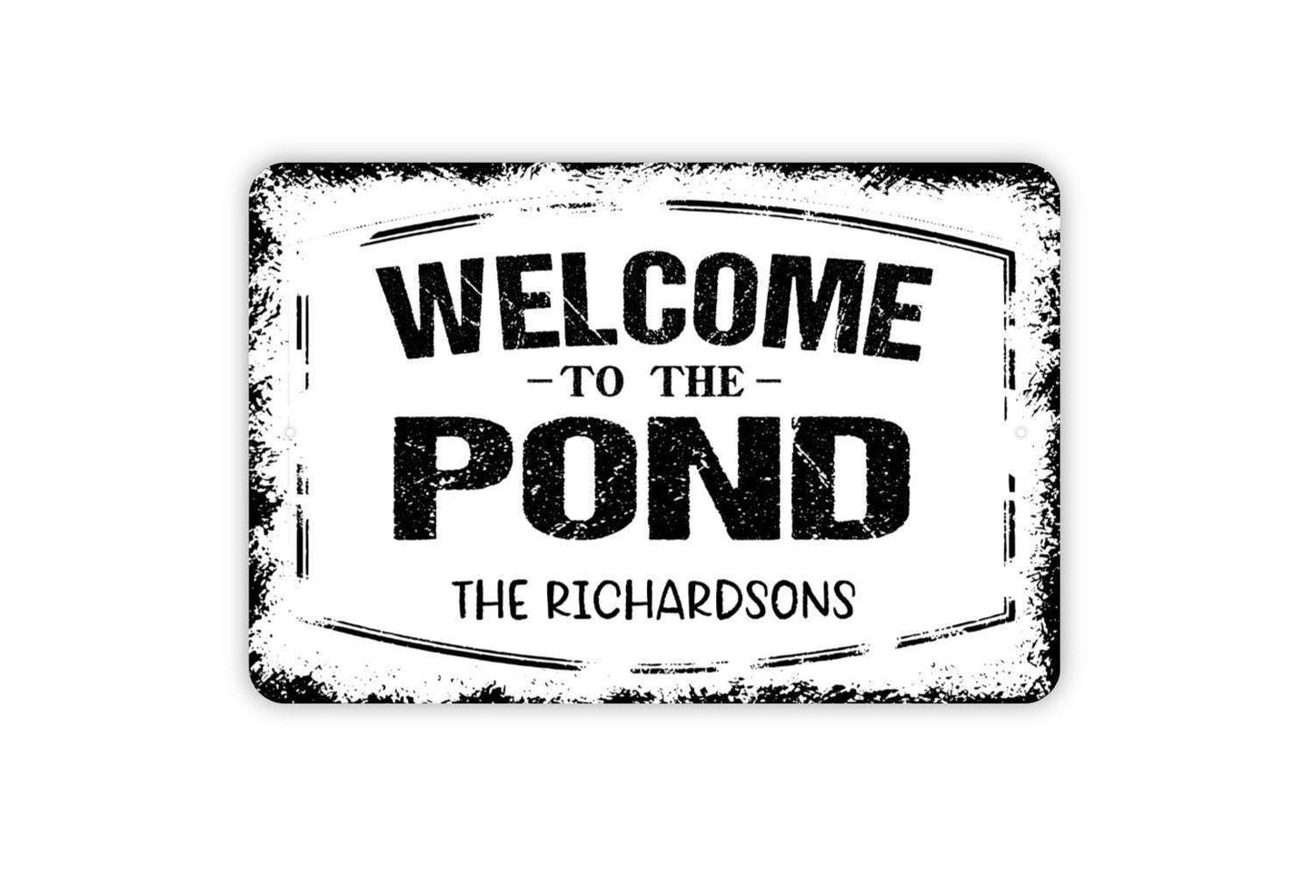 Personalized Welcome To The Pond Sign - Custom Metal Wall Art Indoor Or Outdoor