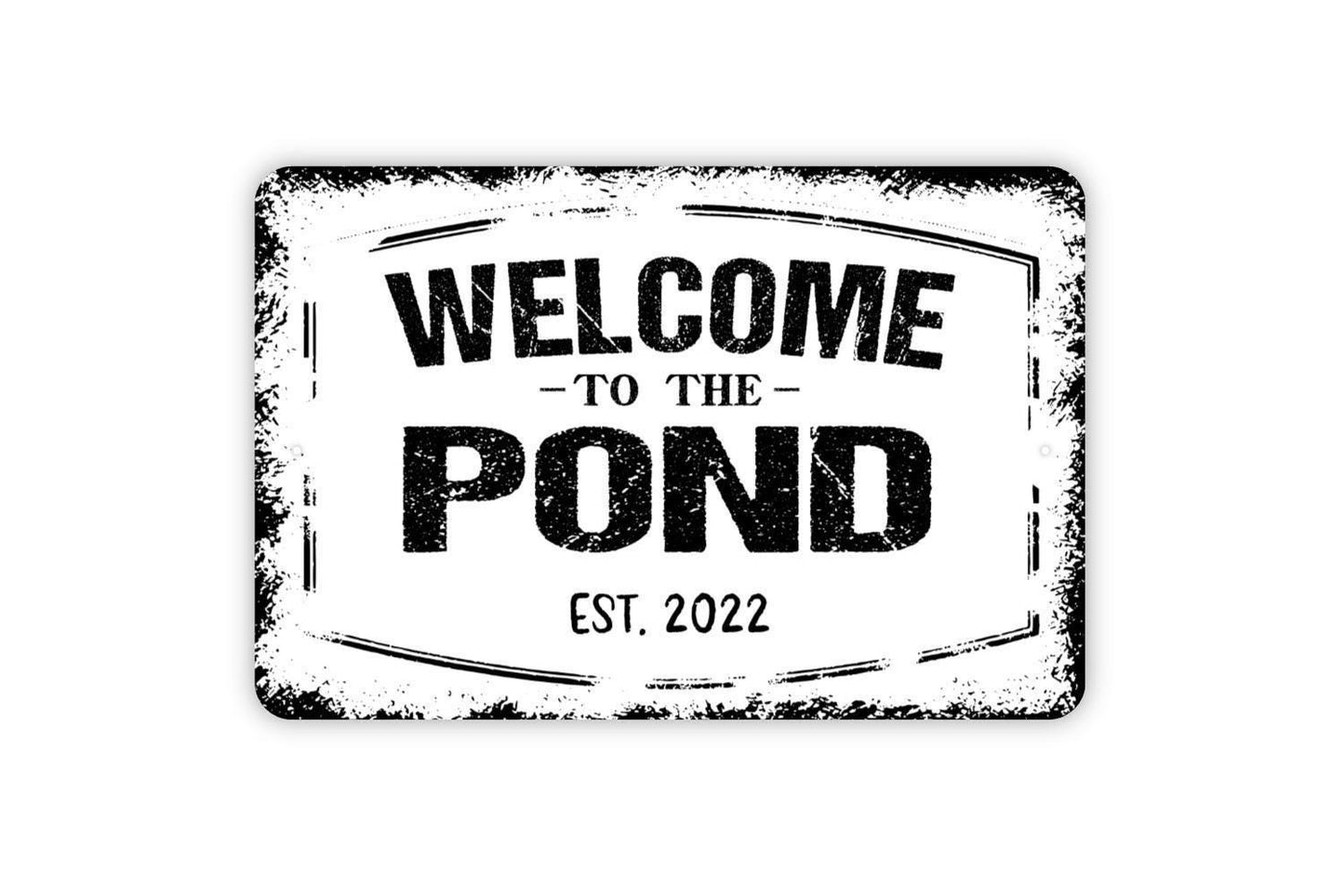 Personalized Welcome To The Pond Sign - Custom Metal Wall Art Indoor Or Outdoor