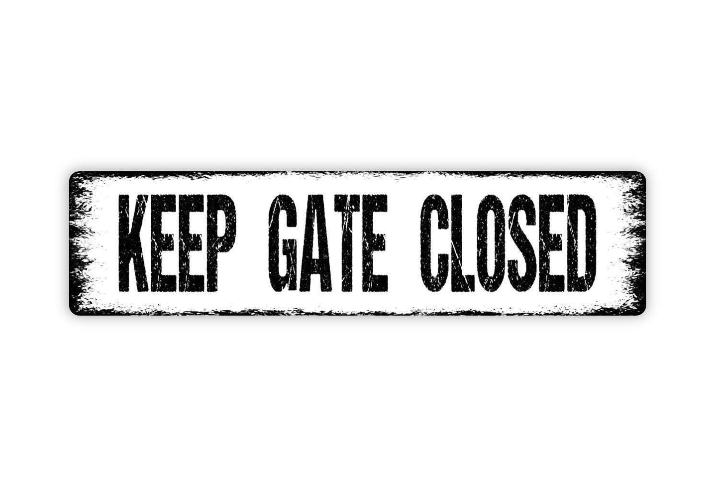 Keep Gate Closed Sign Metal or Vinyl Sticker | Gate Safety Sign | Farmhouse Yard Decor | Pet Warning Sign | Outdoor Entrance Sticker